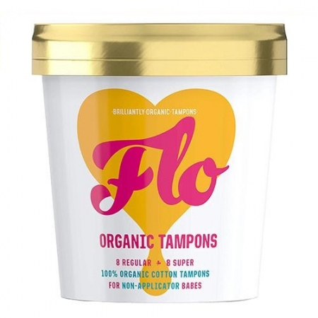Flo Organic Tampons Bio Tampony bawełniane (8 Regular + 8 Super) - 16 szt.